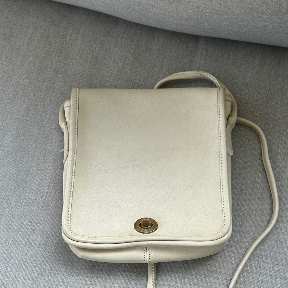 Coach Vintage y2k 90s Willis flap turnlock crossbody bag bone cream 8845 - Picture 5 of 15